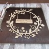Βιβλίο ευχών γάμου ξύλινο τρισδιάστατο floral