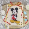 Ξύλινο 3D προσκλητήριο βάπτισης καδράκι 2 όψεων με θέμα "Μίκυ" 