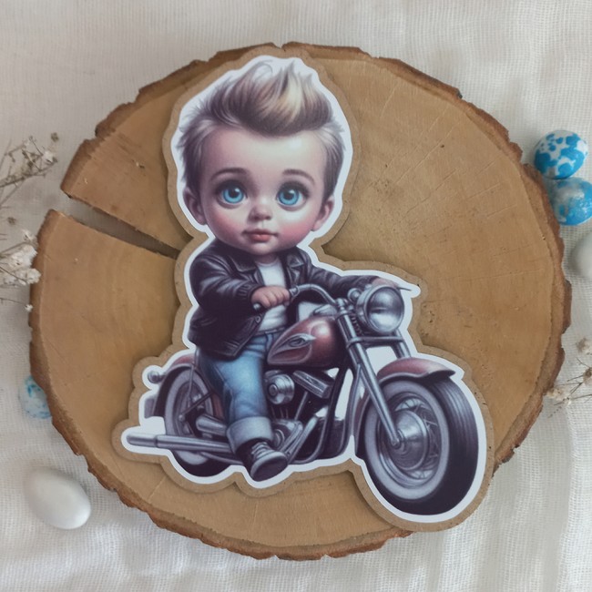 Ξύλινο προσκλητήριο βάπτισης 2 όψεων με θέμα Μηχανή, born to be wild Ξύλινο προσκλητήριο βάπτισης 2 όψεων με θέμα Μηχανή, born to be wild