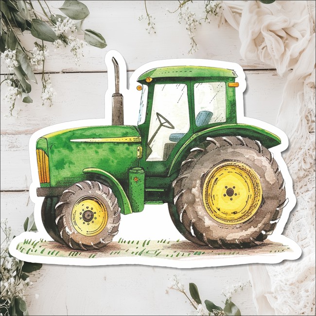 Ξύλινο Προσκλητήριο Βάπτισης Τρακτέρ - 2 όψεων - Προσωποποιημένο