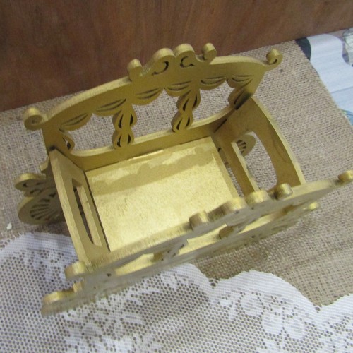 3D Ξύλινο διακοσμητικό κασπώ βάπτισης με θεμα Άμαξα Πριγκίπισσας