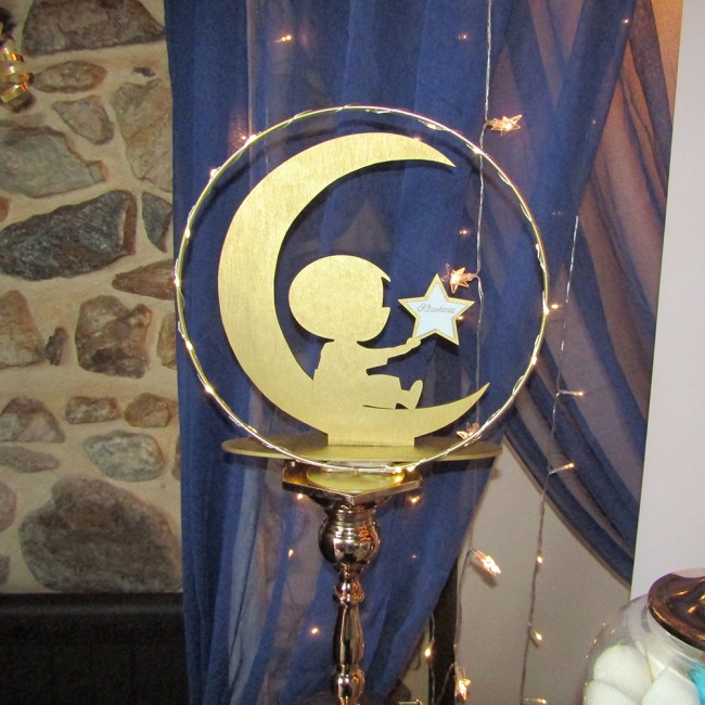 Στάντ βάπτισης αγοράκι φεγγάρι