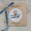 Ξύλινο βιβλίο ευχών βάπτισης αρκουδάκι σε αεροπλάνο - collection 2024