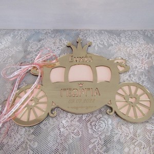 Βιβλίο ευχών Άμαξα Πριγκίπισσας σε χρυσό καθρέπτη 