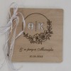 Ξύλινο βιβλίο ευχών γάμου - βάπτισης floral