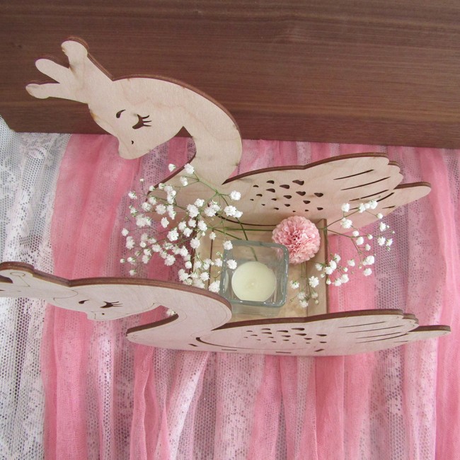 Ξύλινο τρισδιάστατο centerpiece κασπώ Κύκνος