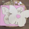 Ξύλινο προσκλητήριο βάπτισης πάζλ "Πεταλούδα"