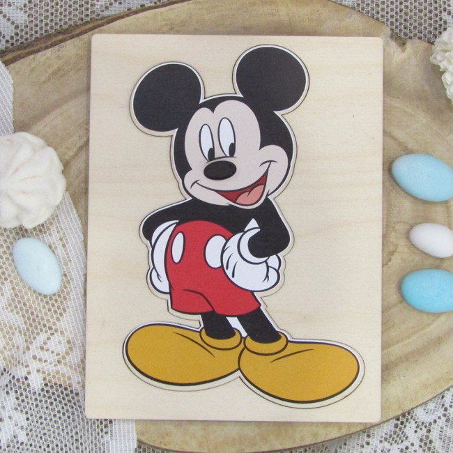 Ξύλινο προσκλητήριο πάζλ "Μίκυ" 