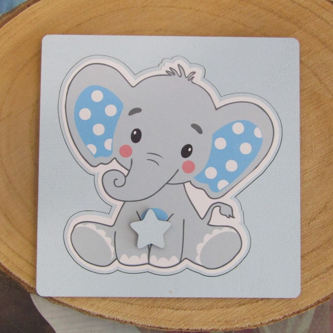 Ξύλινο προσκλητήριο πάζλ "Ελεφαντάκι"