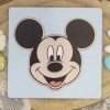Ξύλινο προσκλητήριο βάπτισης πάζλ Μίκυ