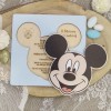 Ξύλινο προσκλητήριο βάπτισης πάζλ Μίκυ