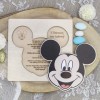 Ξύλινο προσκλητήριο βάπτισης πάζλ Μίκυ