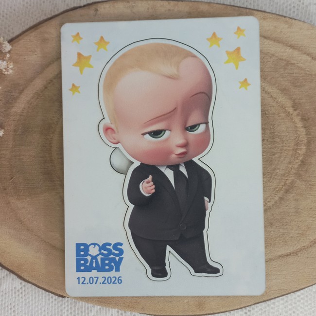 Ξύλινο Προσκλητήριο Βάπτισης Baby Boss 4 – Προσωποποιημένο - Ediposeis