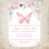 Προσκλητήριο βάπτισης με θέμα Πεταλούδα