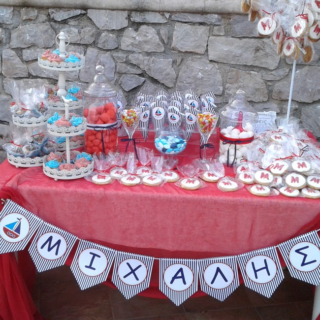 Τραπέζι ευχών με θέμα Ναυτικό