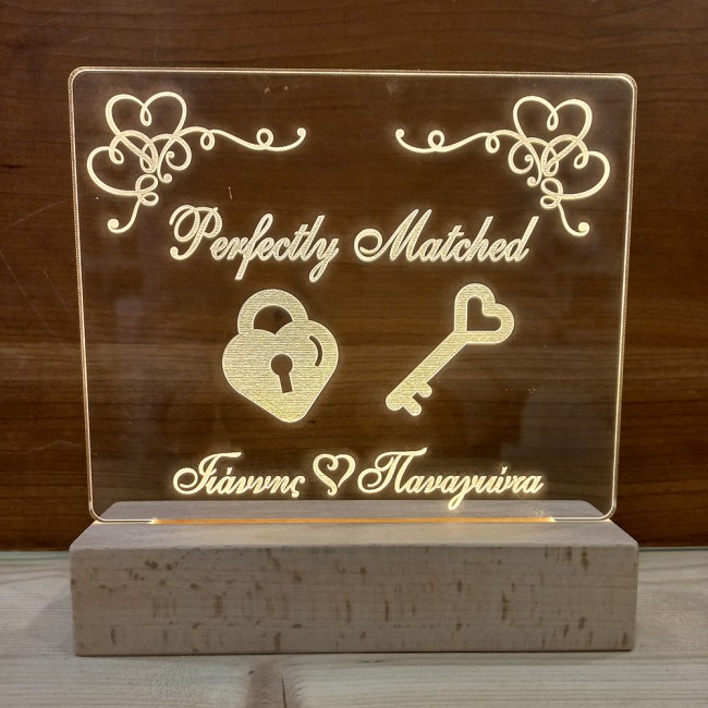 Φωτιστικό led δώρο Αγίου Βαλεντίνου, "Perfectly match"