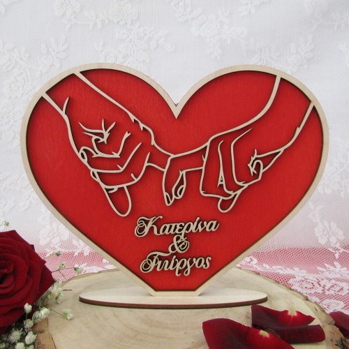 Ξύλινο στάντ καρδιά "Χέρια"
