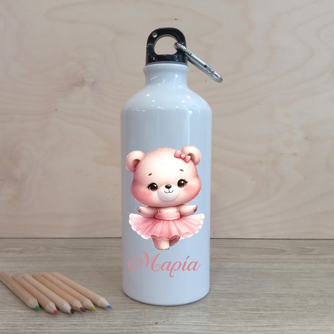 Μεταλλικό παγούρι με εκτύπωση Αρκουδίτσα και όνομα