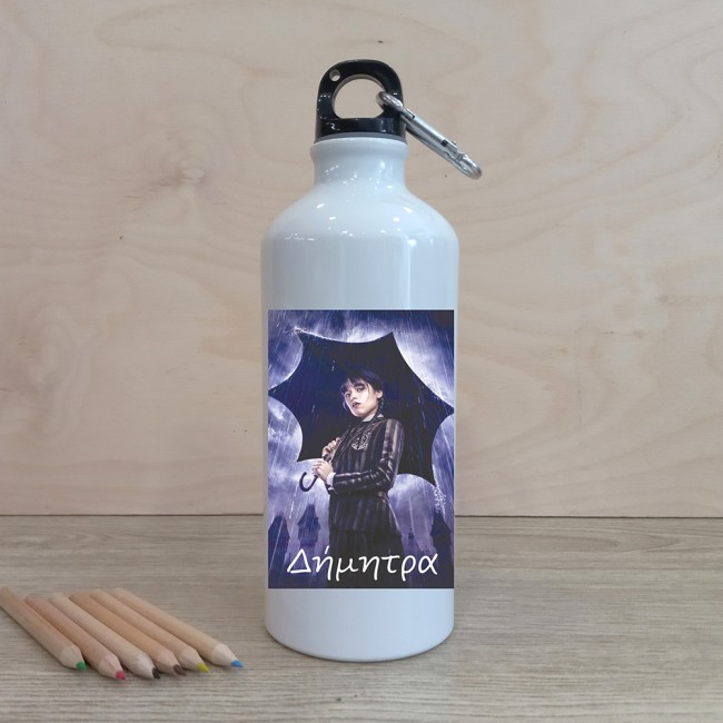 Μεταλλικό παγούρι με εκτύπωση Wednesday και όνομα