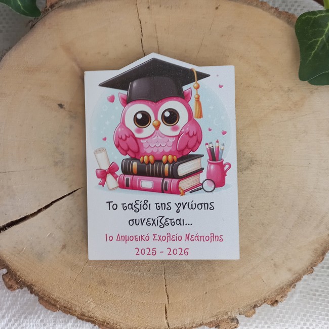 Αναμνηστικό Μαγνητάκι ψυγείου Κουκουβάγια απόφοιτη - Αναμνηστικό Δώρο για μαθητές - Ediposeis